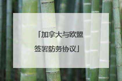 加拿大与欧盟签署防务协议