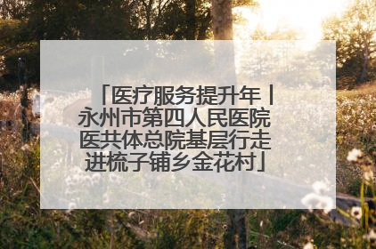 医疗服务提升年丨永州市第四人民医院医共体总院基层行走进梳子铺乡金花村