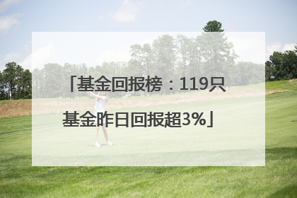 基金回报榜：119只基金昨日回报超3%
