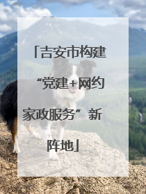 吉安市构建“党建+网约家政服务”新阵地