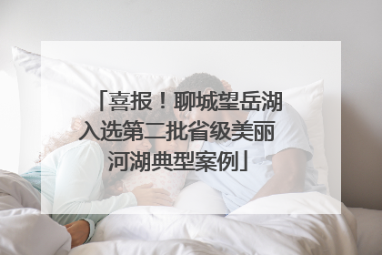 喜报！聊城望岳湖入选第二批省级美丽河湖典型案例