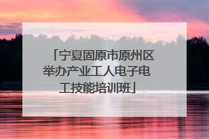 宁夏固原市原州区举办产业工人电子电工技能培训班