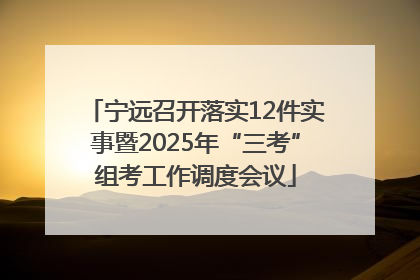 宁远召开落实12件实事暨2025年“三考”组考工作调度会议