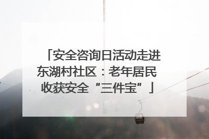 安全咨询日活动走进东湖村社区：老年居民收获安全“三件宝”