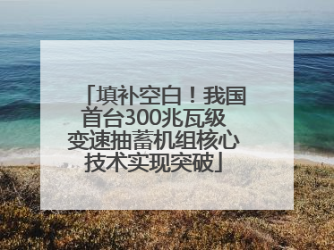 填补空白！我国首台300兆瓦级变速抽蓄机组核心技术实现突破