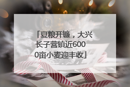 夏粮开镰，大兴长子营镇近6000亩小麦迎丰收
