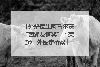 外籍医生阿马尔获“西湖友谊奖”：架起中外医疗桥梁