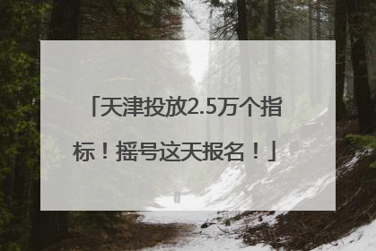 天津投放2.5万个指标！摇号这天报名！