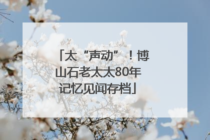 太“声动”！博山石老太太80年记忆见闻存档