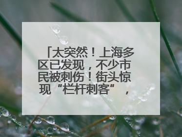 太突然！上海多区已发现，不少市民被刺伤！街头惊现“栏杆刺客”，女子崩溃：去医院也清理不干净