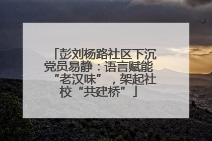彭刘杨路社区下沉党员易静：语言赋能“老汉味”，架起社校“共建桥”