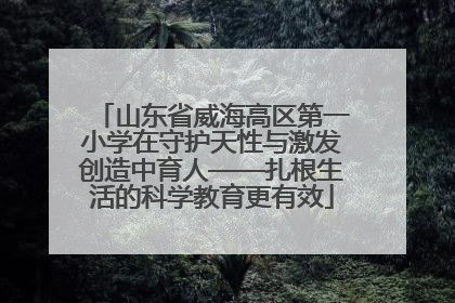 山东省威海高区第一小学在守护天性与激发创造中育人——扎根生活的科学教育更有效
