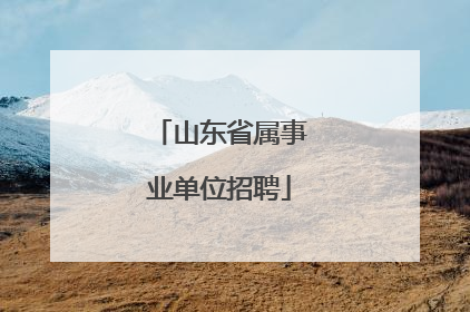 山东省属事业单位招聘