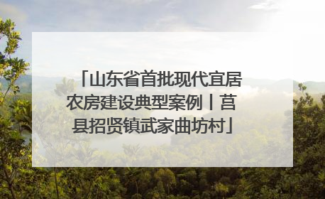 山东省首批现代宜居农房建设典型案例丨莒县招贤镇武家曲坊村