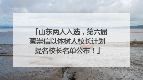 山东两人入选，第六届蔡崇信以体树人校长计划提名校长名单公布！