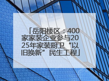 岳阳楼区：400家家装企业参与2025年家装厨卫“以旧换新”民生工程