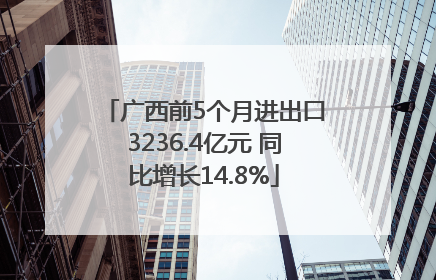 广西前5个月进出口3236.4亿元 同比增长14.8%