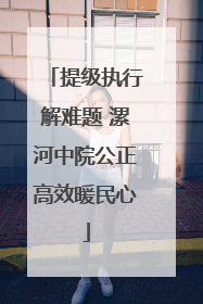提级执行解难题 漯河中院公正高效暖民心