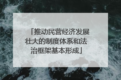 推动民营经济发展壮大的制度体系和法治框架基本形成