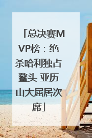 总决赛MVP榜：绝杀哈利独占鳌头 亚历山大屈居次席