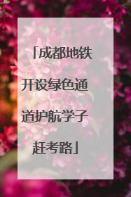 成都地铁开设绿色通道护航学子赶考路