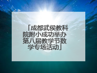 成都武侯教科院附小成功举办第八届教学节数学专场活动