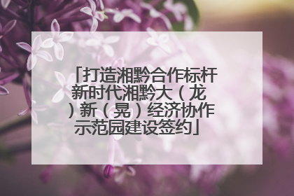 打造湘黔合作标杆 新时代湘黔大（龙）新（晃）经济协作示范园建设签约