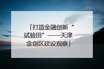 打造金融创新“试验田”——天津金创区建设观察