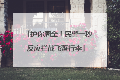 护你周全！民警一秒反应拦截飞落行李