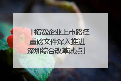 拓宽企业上市路径 重磅文件深入推进深圳综合改革试点