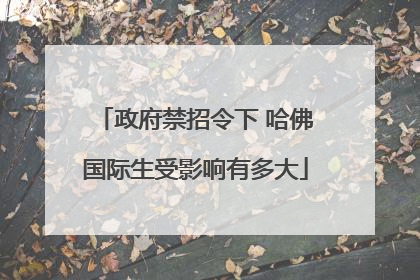 政府禁招令下 哈佛国际生受影响有多大