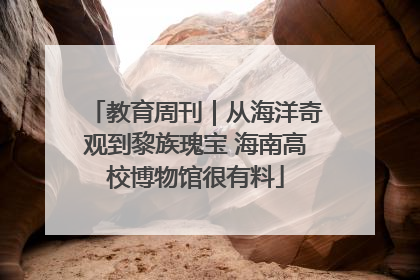 教育周刊｜从海洋奇观到黎族瑰宝 海南高校博物馆很有料