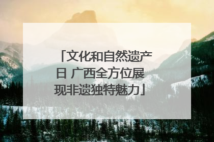 文化和自然遗产日 广西全方位展现非遗独特魅力