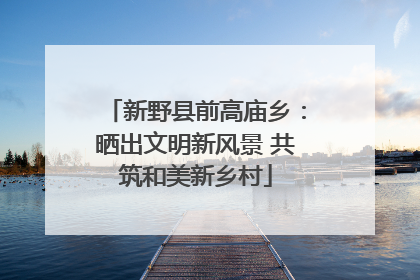 新野县前高庙乡：晒出文明新风景 共筑和美新乡村