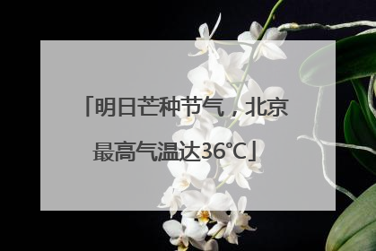 明日芒种节气，北京最高气温达36℃
