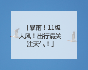 暴雨！11级大风！出行请关注天气！
