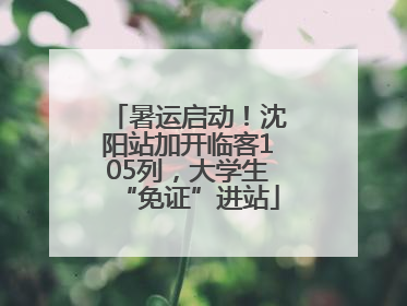 暑运启动！沈阳站加开临客105列，大学生“免证”进站