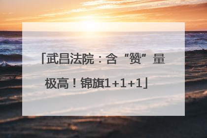 武昌法院：含“赞”量极高！锦旗1+1+1