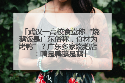 武汉一高校食堂称“烧鹅饭是广东俗称，食材为烤鸭”？广东多家烧鹅店：鸭是鸭鹅是鹅