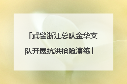武警浙江总队金华支队开展抗洪抢险演练