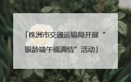 株洲市交通运输局开展“银龄端午福满情”活动