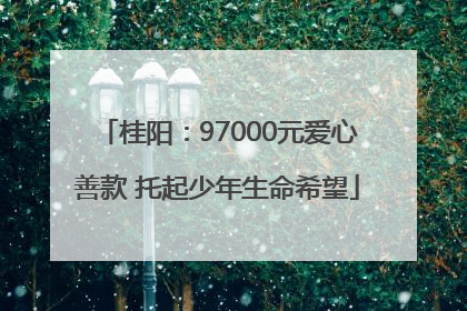 桂阳：97000元爱心善款 托起少年生命希望