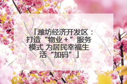 潍坊经济开发区：打造“物业＋”服务模式 为居民幸福生活“加码”