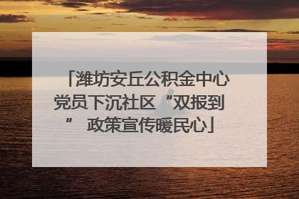 潍坊安丘公积金中心党员下沉社区“双报到” 政策宣传暖民心