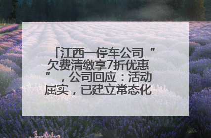江西一停车公司“欠费清缴享7折优惠”，公司回应：活动属实，已建立常态化诉讼追缴机制