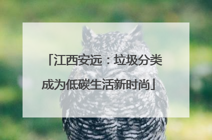 江西安远：垃圾分类成为低碳生活新时尚