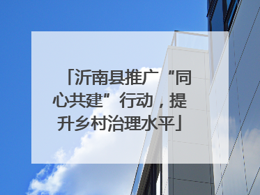 沂南县推广“同心共建”行动，提升乡村治理水平