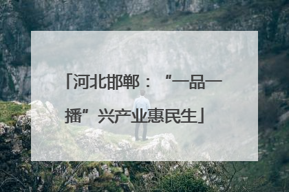 河北邯郸：“一品一播”兴产业惠民生