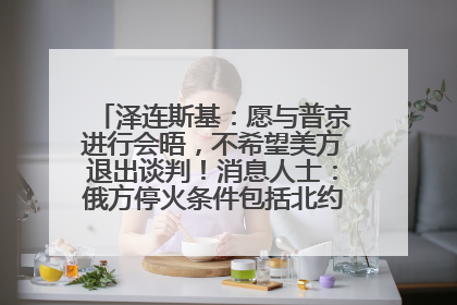 泽连斯基：愿与普京进行会晤，不希望美方退出谈判！消息人士：俄方停火条件包括北约“书面”保证不东扩