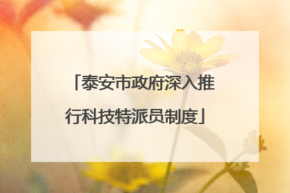 泰安市政府深入推行科技特派员制度